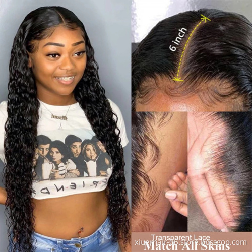 180% Hair Density 13*6 Hd Lace Front 13X6 Loose Deep Wave Wig Brazilian Human Hair 13*4 Deep Wave Lace Frontal Wig